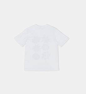 تيشيرت قطن بطبعة شعار متعدد الألوان