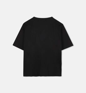 تيشيرت قصير الأكمام فضفاض بطبعة شعار