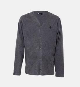 كارديغان بأكمام طويلة برقعة شعار