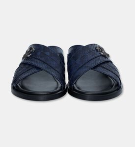 Roberto Cavalli Slipper Leather Snake, Navy, Eu-44, Packshot View