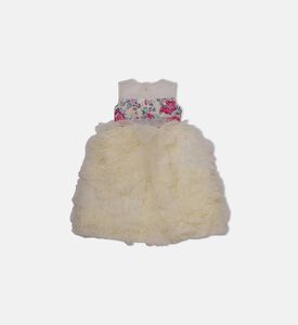 فستان بدون أكمام مزين بترتر بشكل أزهار