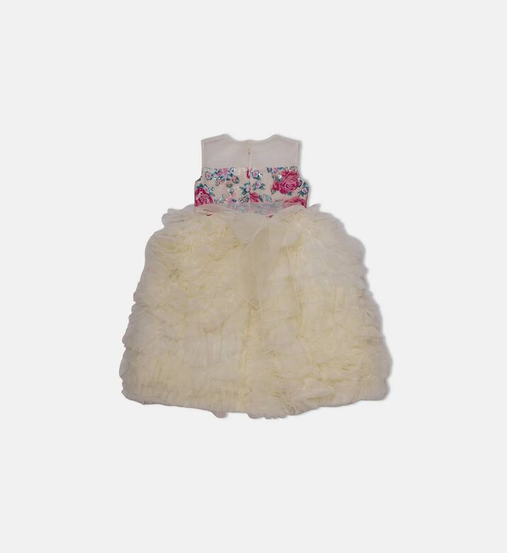 فستان بدون أكمام مزين بترتر بشكل أزهار