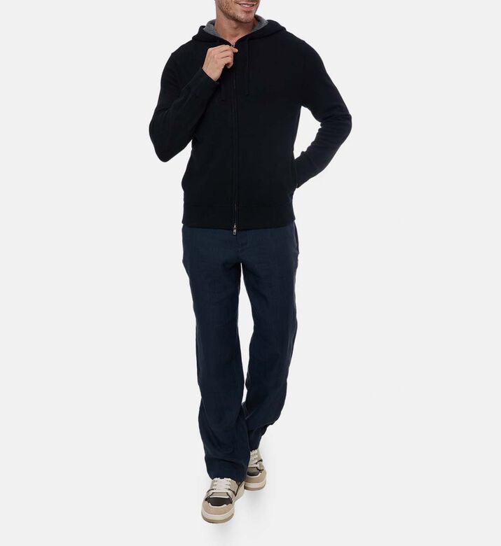 Vince Zip Fastening Hooded Sweater, Model View Vince Zip Fastening Hooded Sweater, Model View