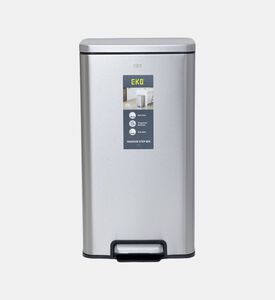 Eko Stainless Steel Step Bin, Silver, 30-l, Packshot View