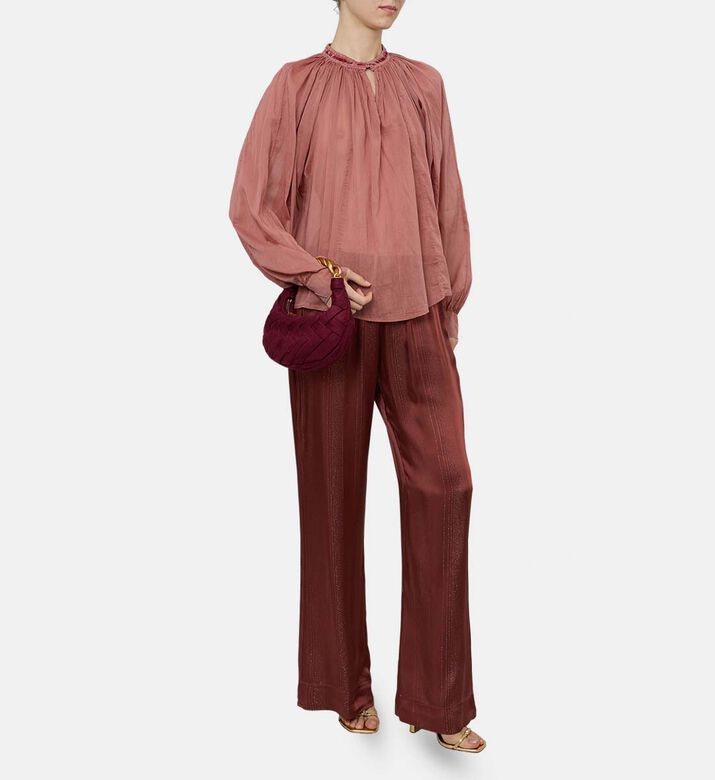 Satin Pinstriped Regular-fit Trousers