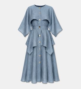 Poca and Poca Layered Airy Sleeves Midi Dress, Packshot View