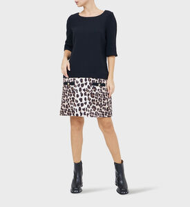 Leopard Printed Wool Crepe Dress