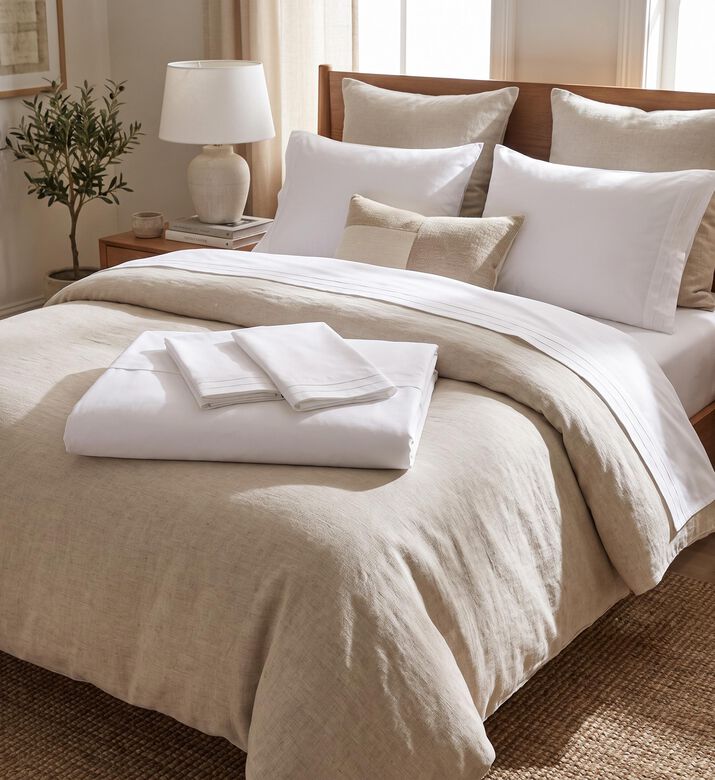 Philipp Plein Cotton Stripe Pattern Bed Set, White, 260x240-cm, Packshot View