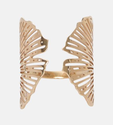 Large Open Gingko Ring - 18k