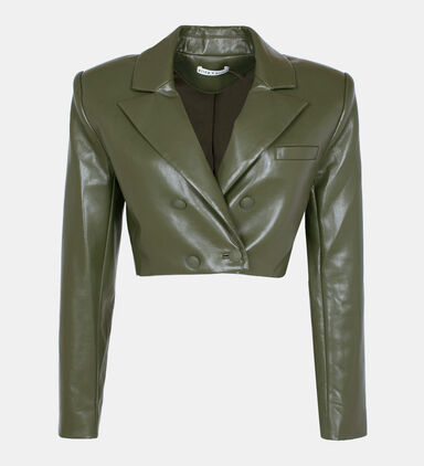 Anthony Vegan Leather Cropped Blazer