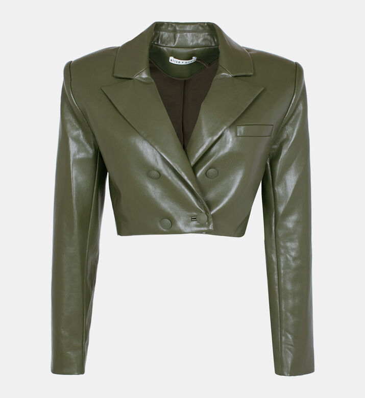 Anthony Vegan Leather Cropped Blazer