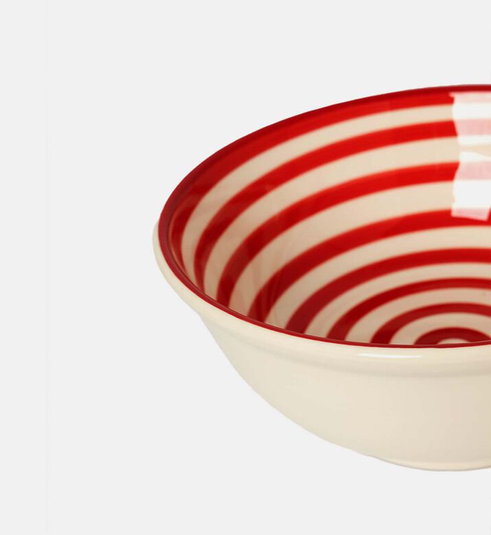 Easy Life Hand-painted Round Ceramic Bowl, Red, Packshot View