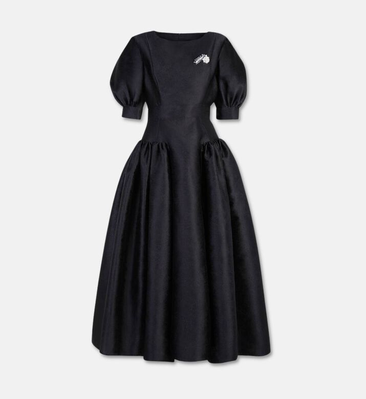 Poca and Poca Boat Neck Midi Dress, Black, Xl, Packshot View