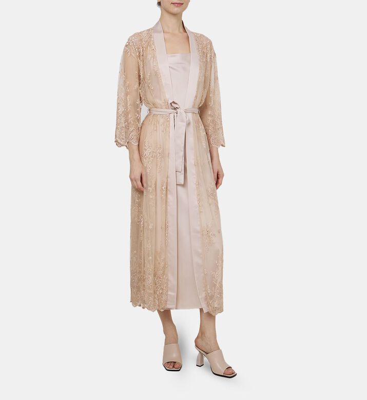 Darling Lace-trim Nightgown With Robe