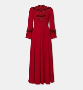 Suzy Matar Embellished High-neck Long-sleeve Gown, Packshot View