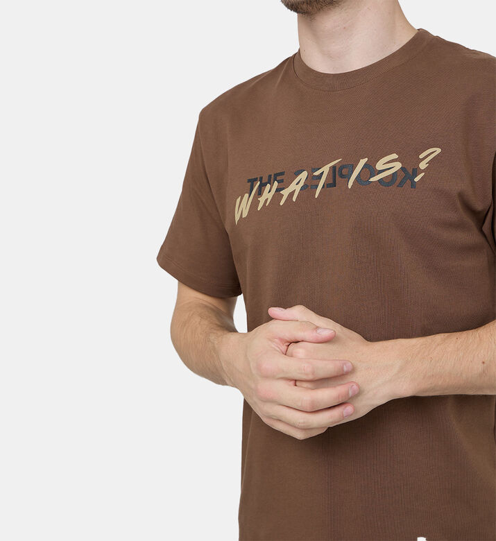 تيشيرت قطن بياقة مستديرة بطبعة وات إذ