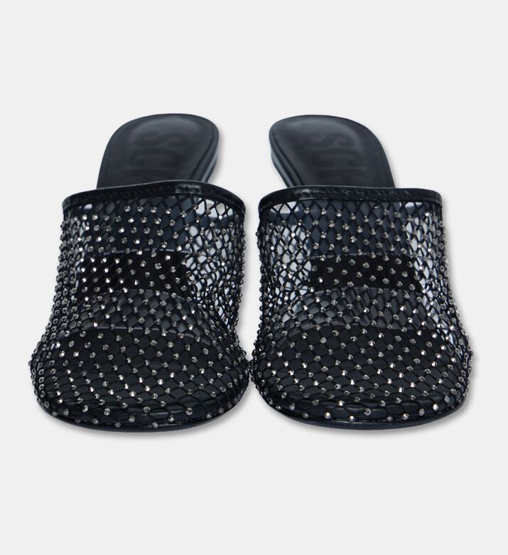 Schutz Crystal Mesh Mule Sandal, Black, Eu-40, Packshot View