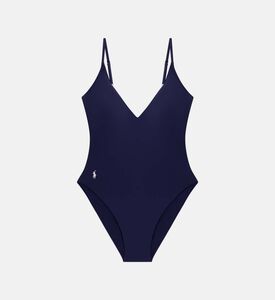 لباس سباحة قطعة واحدة بياقة بشكل في