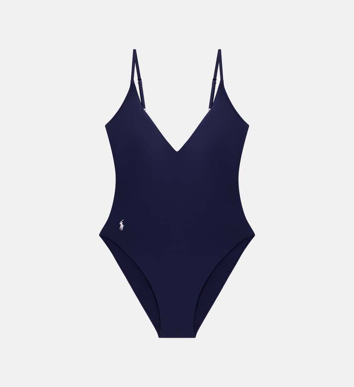 لباس سباحة قطعة واحدة بياقة بشكل في