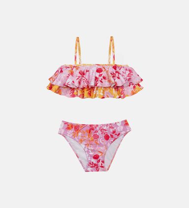 Floral-print Ruffle Bikini Swimwear