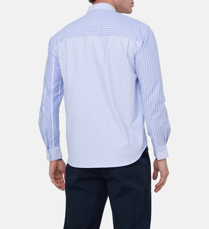 قميص بريتوي مخطط بتطريز لمسة فرنسية