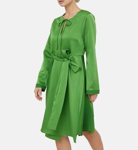 فستان ميدي بحزام ورقبة مربوطة