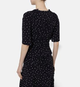 Isabel Marant Ruched Polka-dot Short-sleeve Top, Model View