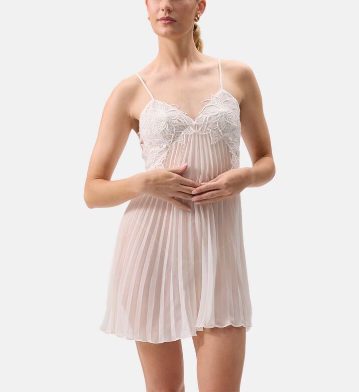 Rya Delight Floral-embroidery Chemise, Model View