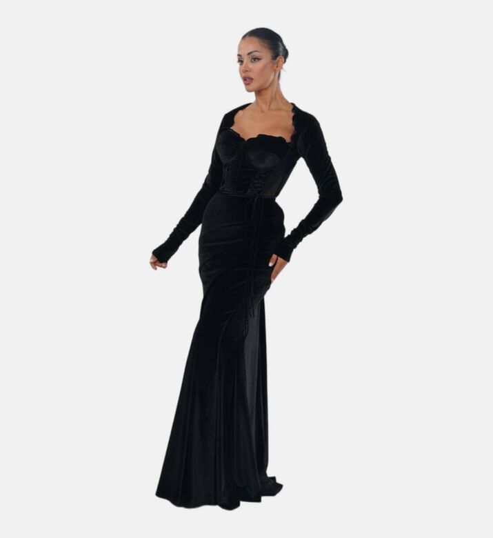 Velvet Off-shoulder Maxi Gown