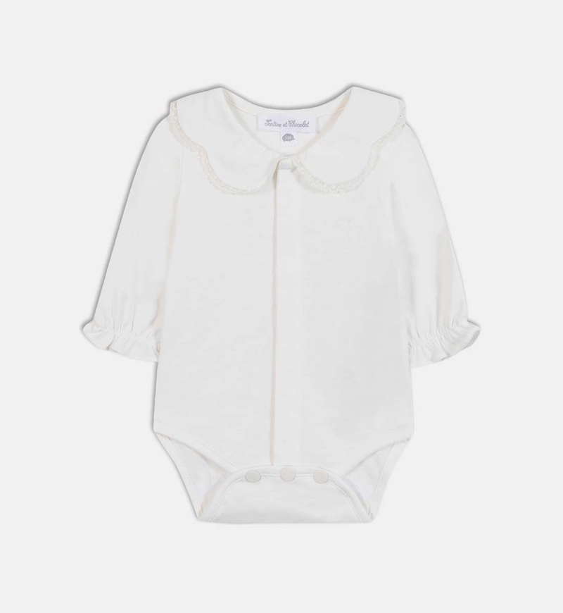 Ruffled Collar Regular-fit Bodysuit