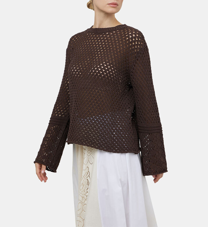 Mesh Fabric Sweater