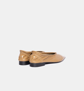 حذاء كاريه بكعب جلد مجعد