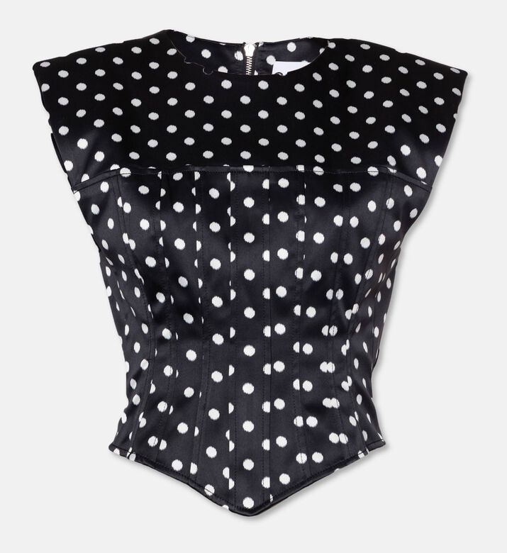 Ganni Polka-dot Corset-style Top, Packshot View