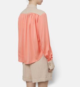 Edward Achour Paris Contrast High Neck Blouse, Model View