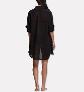 Polo by Ralph Lauren Boyfriend Cover-up Shirt Dress, Blue, L, Model View