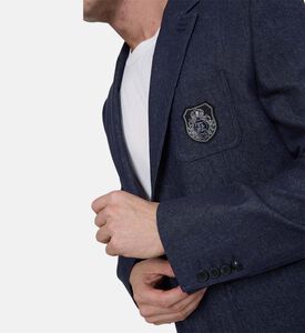 جاكيت بدلة بمظهر دنيم بصف أزرار واحد