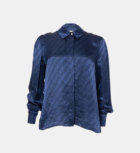 Tie Embossed Long Sleeve Blouse Tie Embossed Long Sleeve Blouse