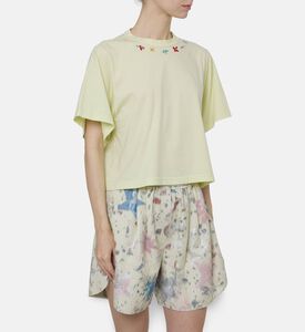 Forte-Forte Cotton Jersey Floral-embroidery T-shirt, Model View