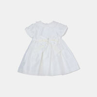 Rhinestones Collared Flared Dress