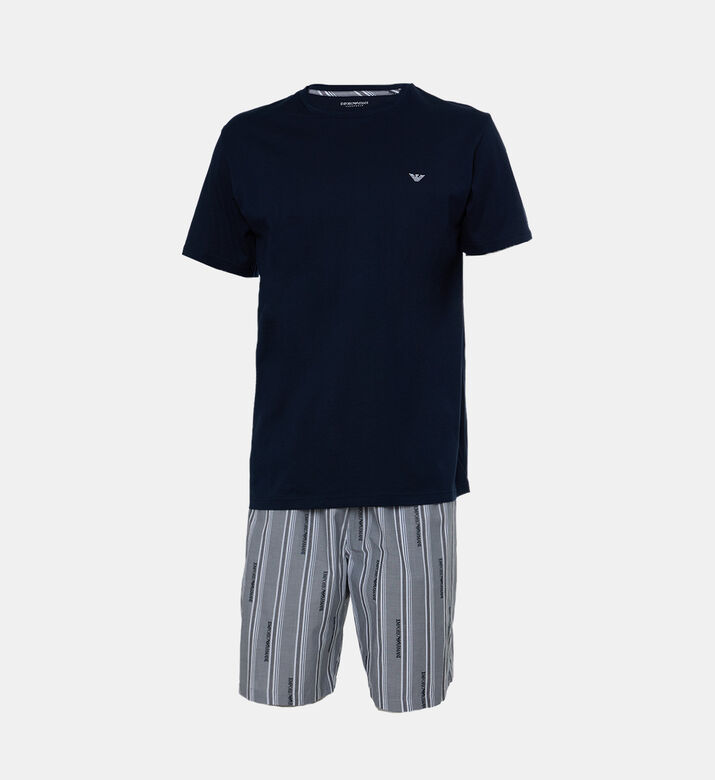 Stripe-print Short-sleeve Pajamas