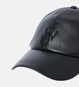 قبعة بيسبول جلدية مع شعار مرساة