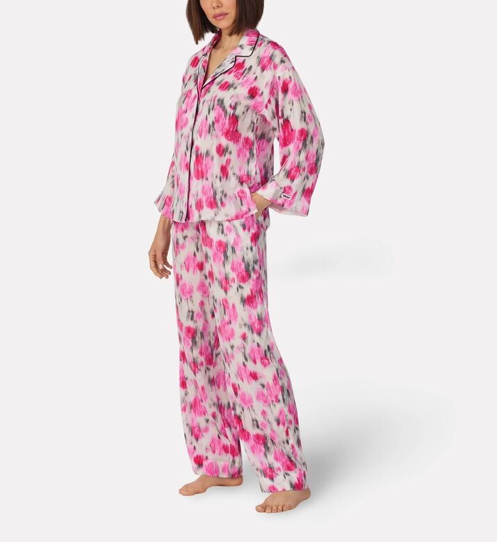 DKNY Satin Long Pajama Set, Model View
