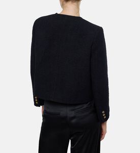 Ba and Sh Gold-tone Buttons Front Patch Pockets Cardigan, Model View