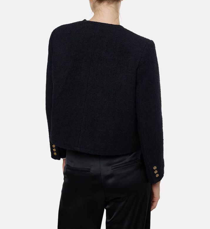 Ba and Sh Gold-tone Buttons Front Patch Pockets Cardigan, Model View