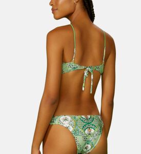 قطعة بيكيني علوية بياقة ملتفة حول العنق بطبعة على كاملها