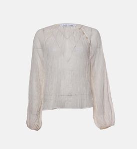 Buttoned Crew Neck Top