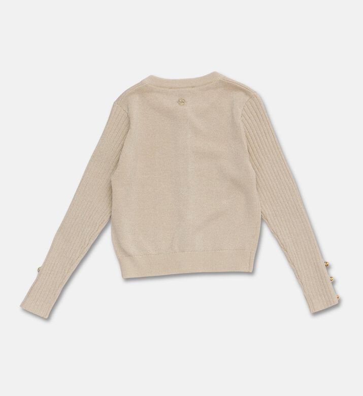 Michael Kors Metallic Buttoned Cropped Cardigan, Packshot View
