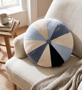 Cozy Rosie Velvet Patchwork Pillow, Cream, Packshot View