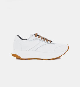 حذاء رياضي جلدي مخطط بلوغو