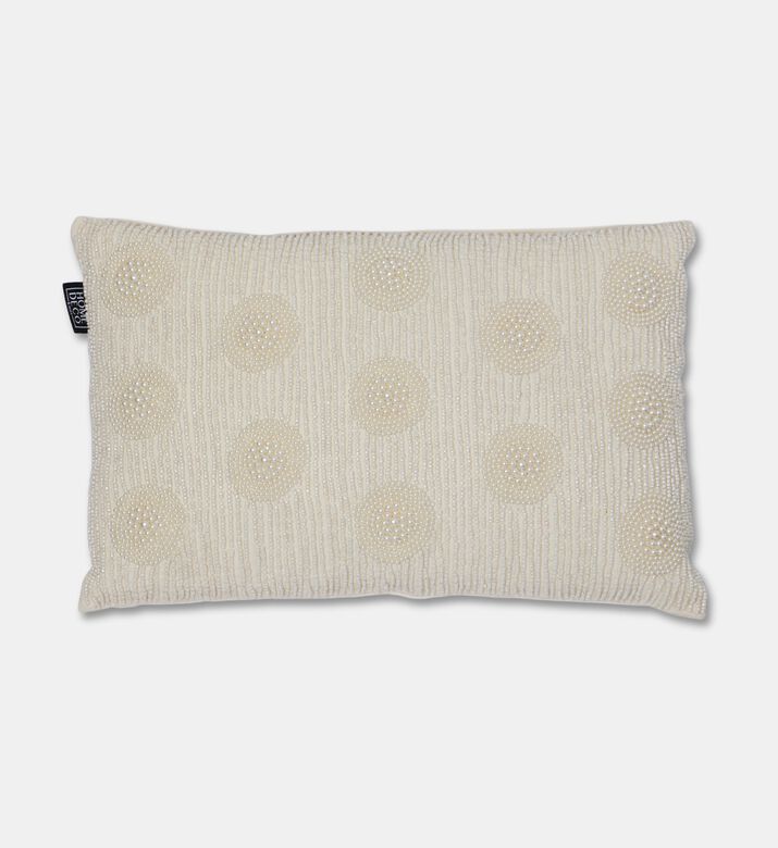 Home Deco and More Delphine Beadwork Filled Cushion, Packshot View